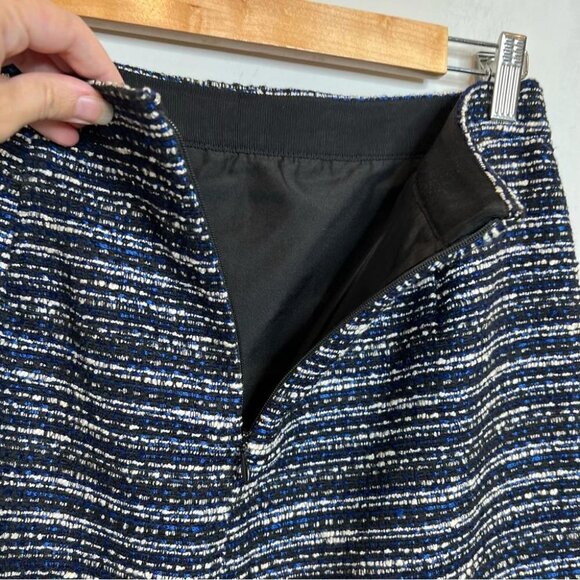 J Crew Factory Womens Size 4 Black Blue Tweed Pencil Skirt Preppy Career Wool - Picture 6 of 12